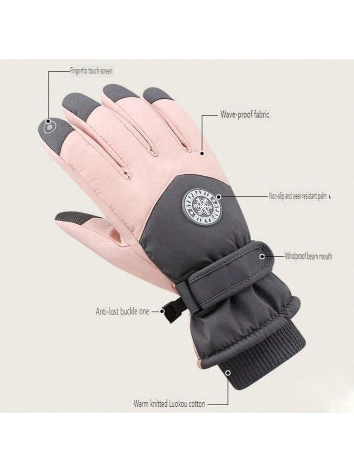 Knit Glove Touch Screen - 1 pcs Insulated Winter Ski Gloves