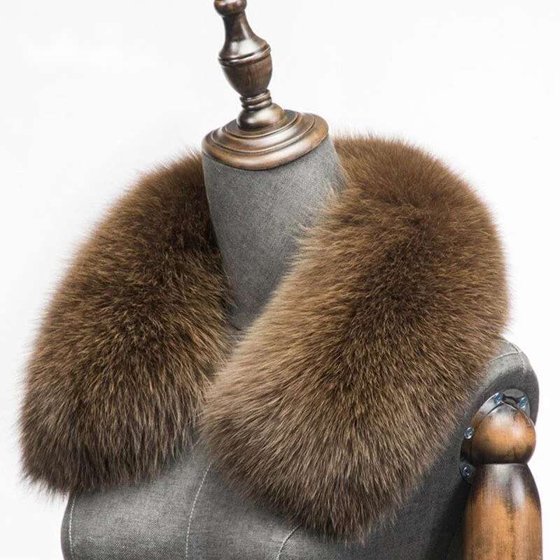 Winter Clothing Essentials - Winter Natural Fox Fur Scarf Square