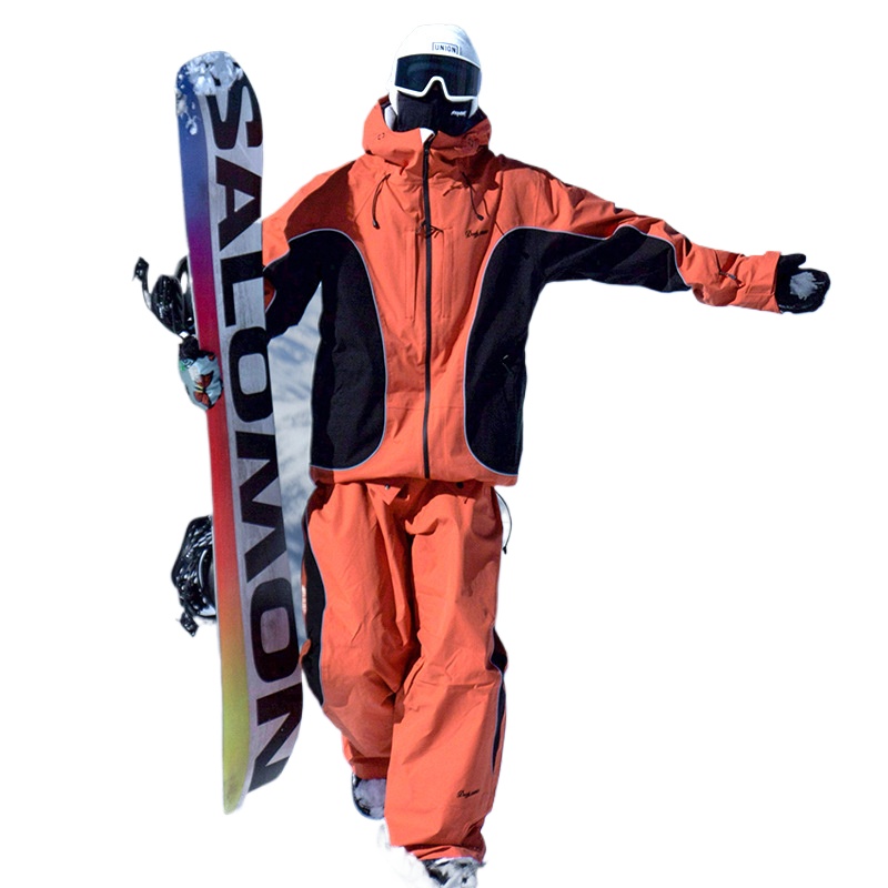 Ski Pants Waterproof - 3L Full-pressure Rubber Hooded Ski Suit