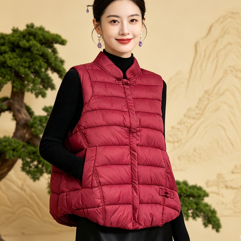 Winter Clothing Essentials - Women's Chinese style Warm Vest Lightweight