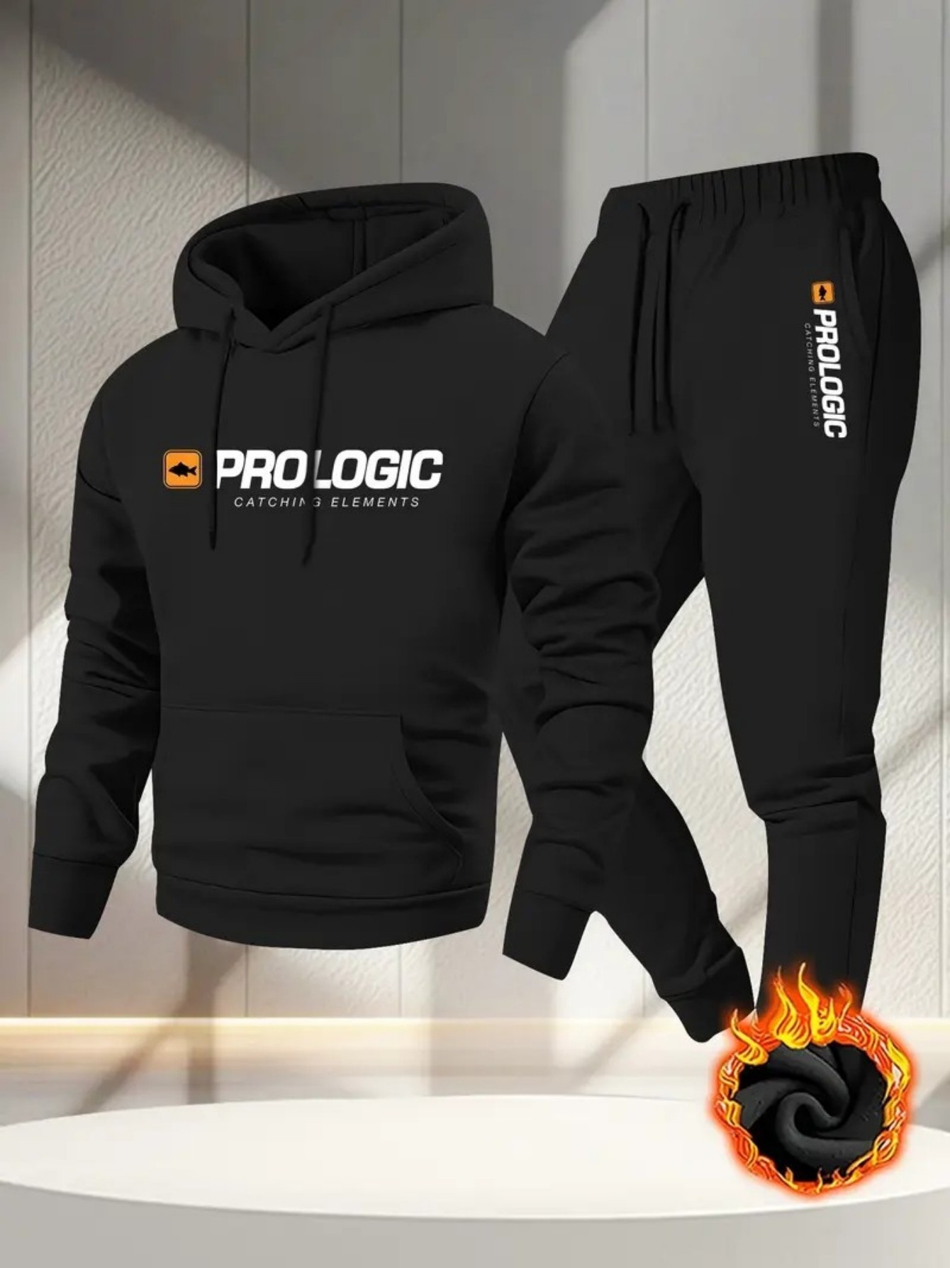 Fleece Hoodie Lined - Men Printed Fleece Lined Hoodie &