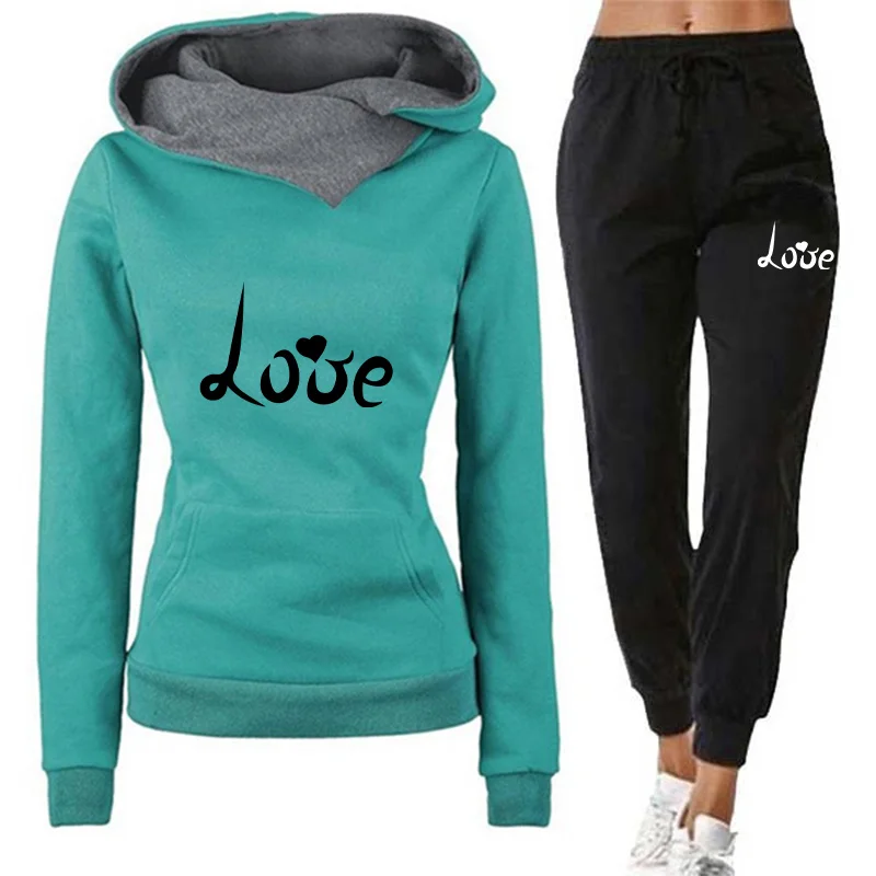 Women's Hoodie Tracksuit Love  - Winter Clothing Factory Outlet 评论和价格