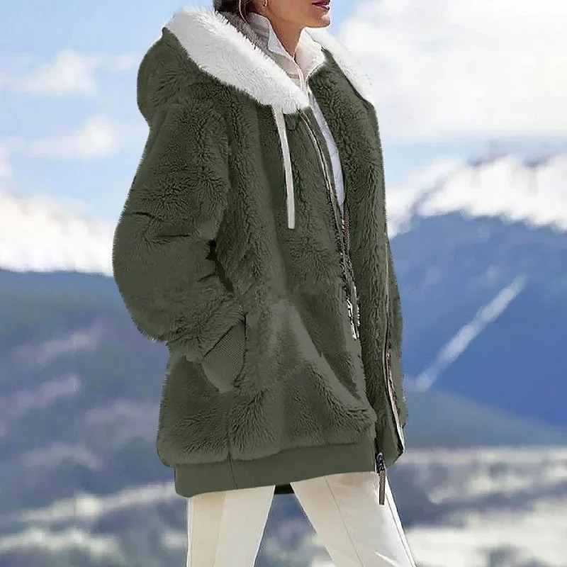 2025 Winter Warm Women Jackets - Fleece Hoodie Lined 评论和价格