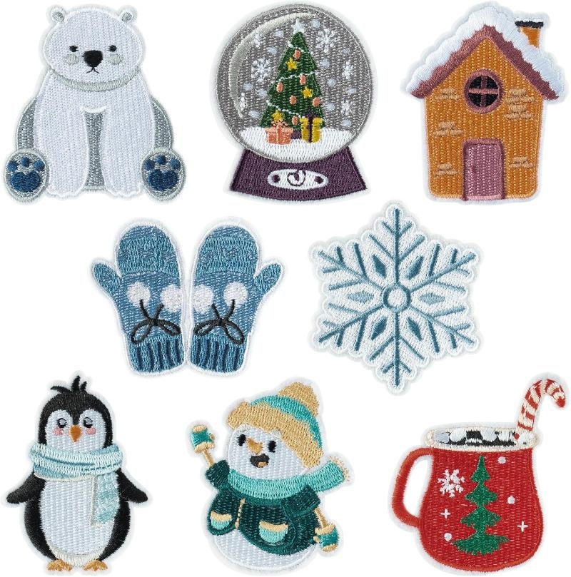 8 Pcs Winter Themed Iron on Pa - Winter Clothing Pictures 评论和价格