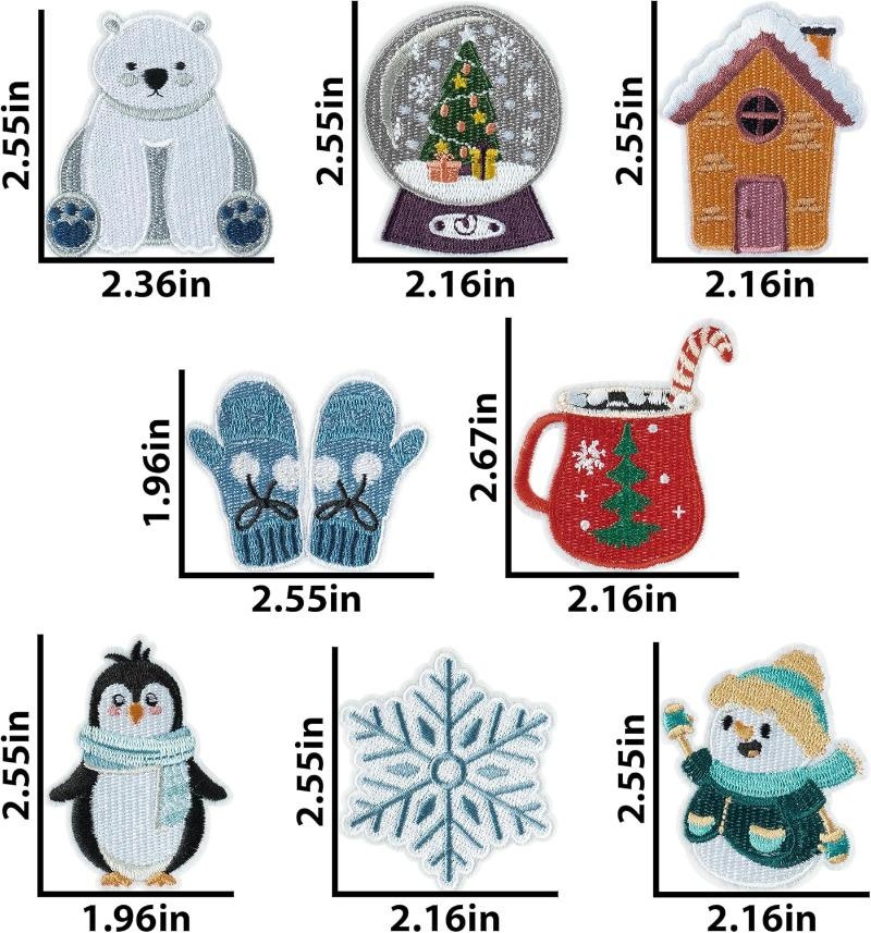 8 Pcs Winter Themed Iron on Pa - Winter Clothing Pictures 评论和价格