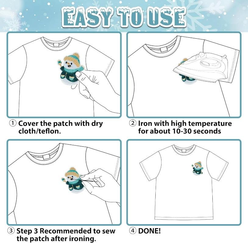 8 Pcs Winter Themed Iron on Pa - Winter Clothing Pictures 评论和价格