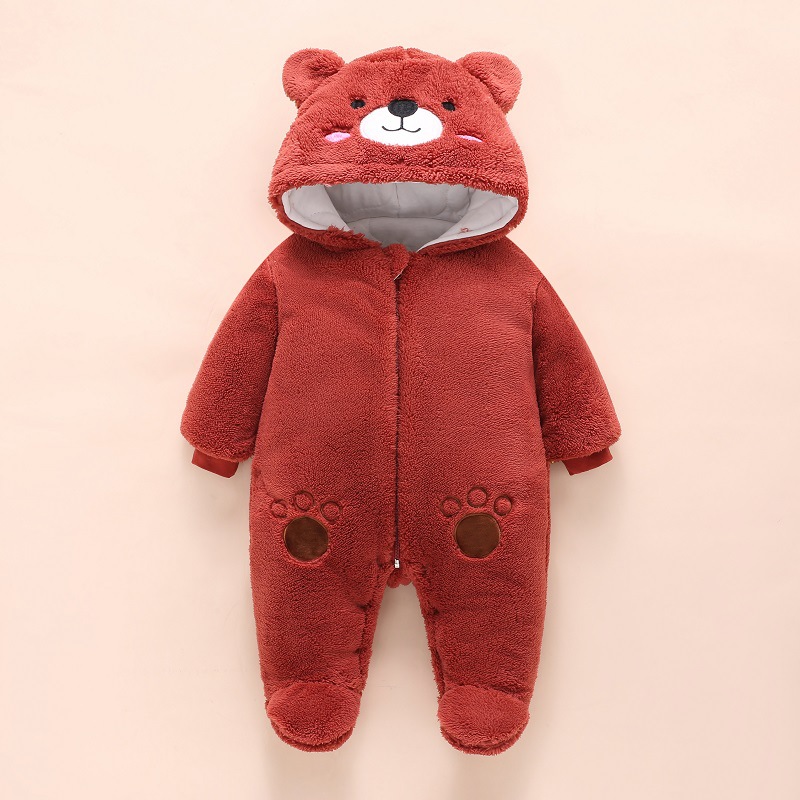 0-12M Baby Rompers Cute Bear T - Winter Clothing Baby Boy 评论和价格