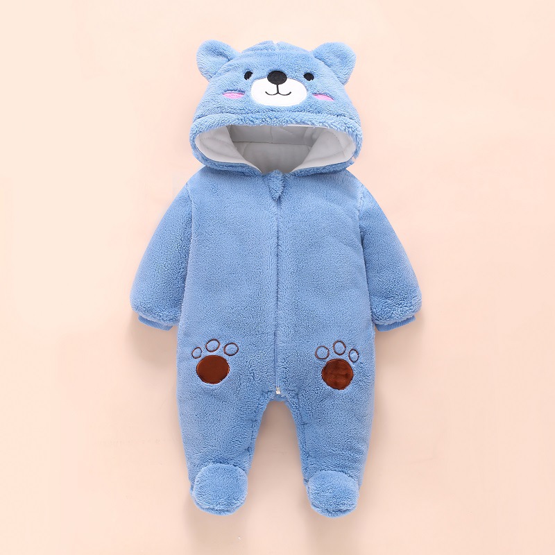 0-12M Baby Rompers Cute Bear T - Winter Clothing Baby Boy 评论和价格
