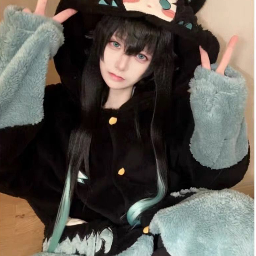 2Pcs Demon Slayer Tokitou Muic - Fleece Hoodie Lined 评论和价格