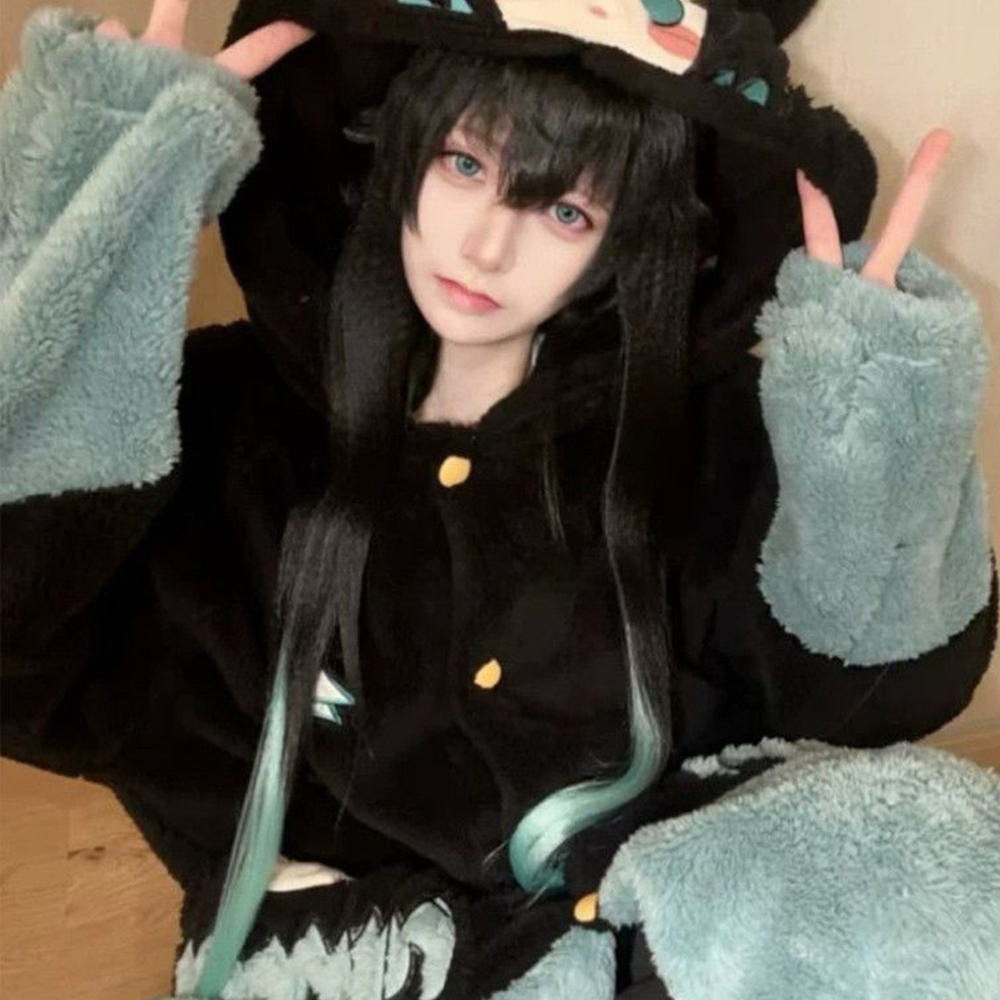 2Pcs Demon Slayer Tokitou Muic - Fleece Hoodie Lined 评论和价格
