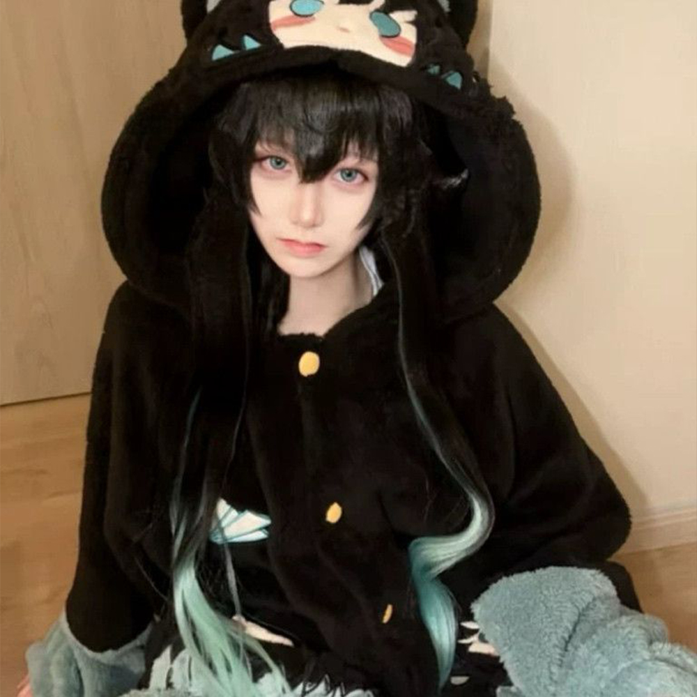 2Pcs Demon Slayer Tokitou Muic - Fleece Hoodie Lined 评论和价格