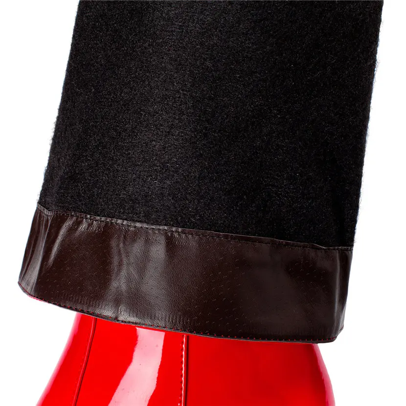 Red White Patent Leather Women - Winter Clothing For Women 评论和价格
