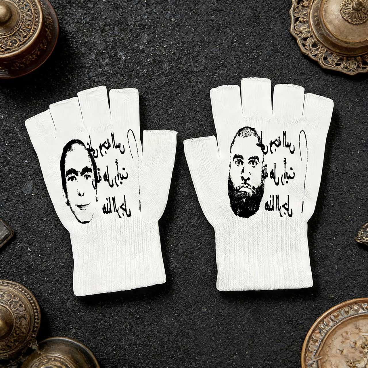 Y2K Retro Printed Fingerless G - Knit Glove Touch Screen 评论和价格