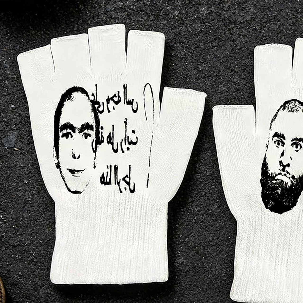 Y2K Retro Printed Fingerless G - Knit Glove Touch Screen 评论和价格