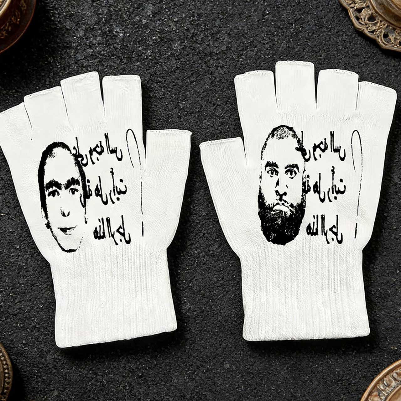 Y2K Retro Printed Fingerless G - Knit Glove Touch Screen 评论和价格