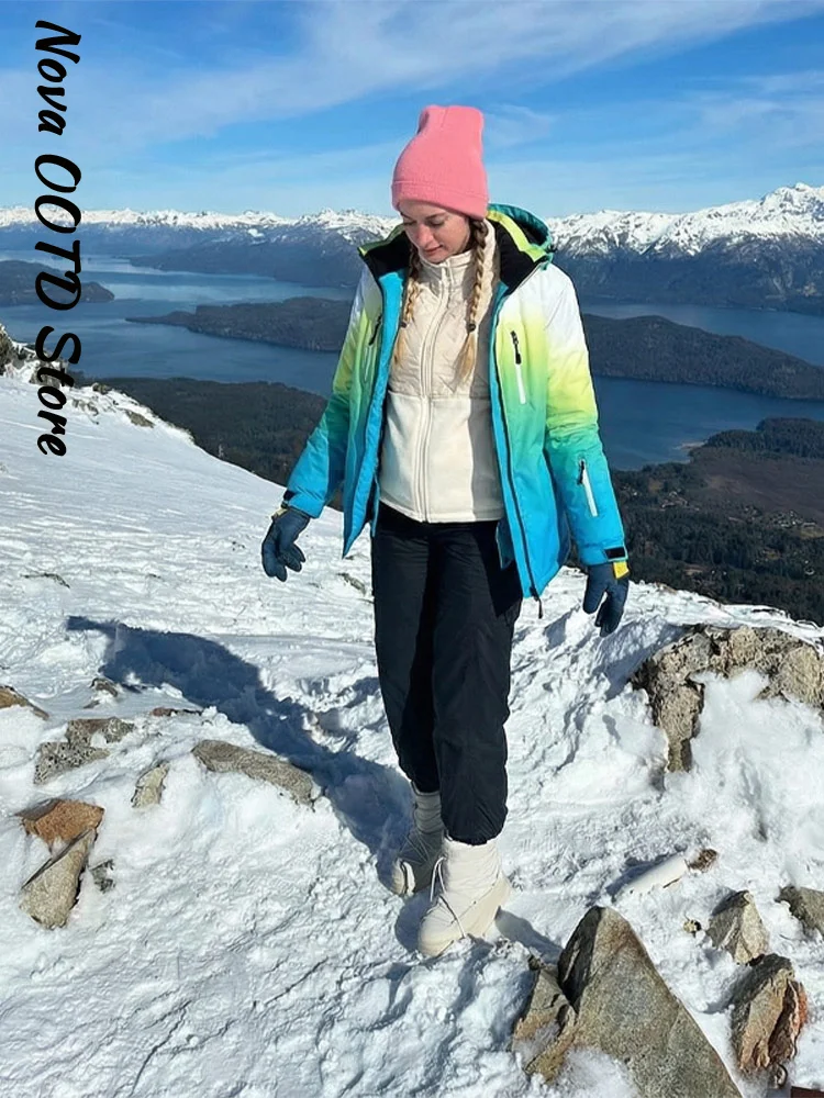 Women's Winter Ombre Ski Jacke - Ski Pants Waterproof 评论和价格