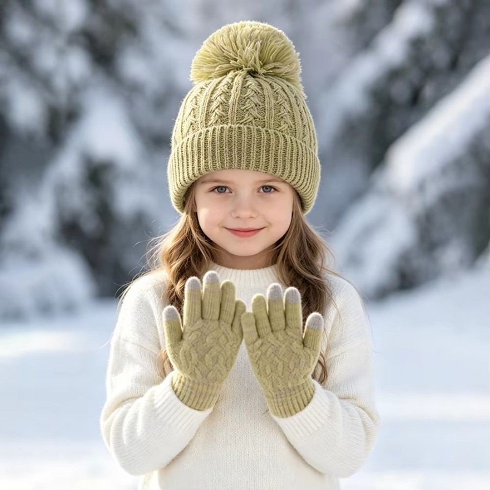 2Pcs/Set Fashion Winter Childr - Knit Glove Touch Screen 评论和价格