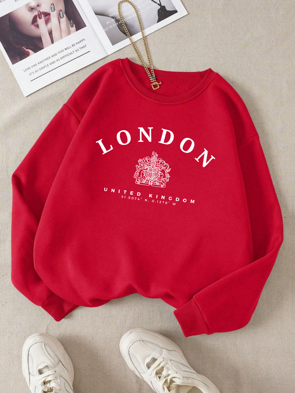 London Uk Royal Badge Print Wo - Winter Clothing Uk 评论和价格