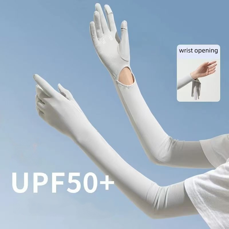 UPF50+ Ice Silk Sun Protection - Knit Glove Touch Screen 评论和价格