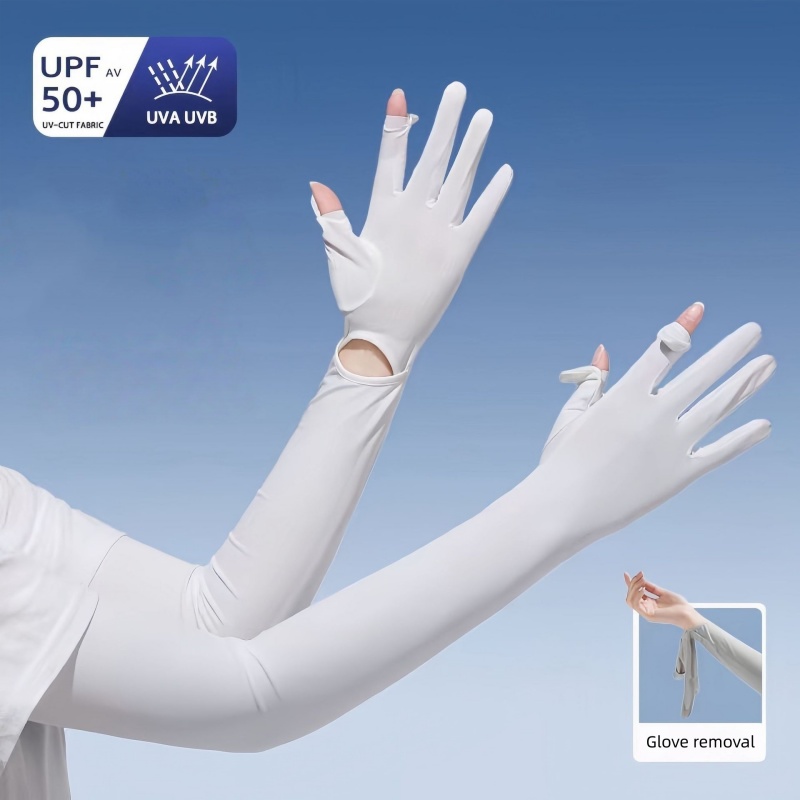 UPF50+ Ice Silk Sun Protection - Knit Glove Touch Screen 评论和价格