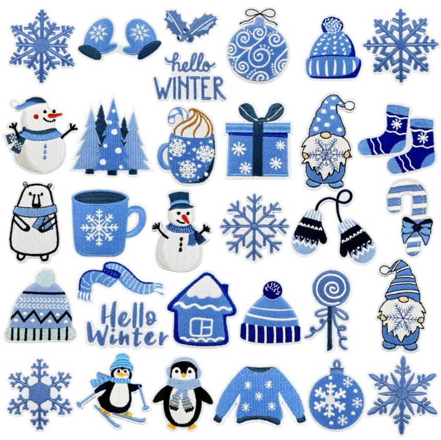 10 Pcs Hello Winter Series Emb - Winter Clothing Pictures 评论和价格
