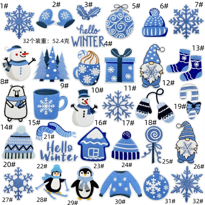 10 Pcs Hello Winter Series Emb - Winter Clothing Pictures 评论和价格